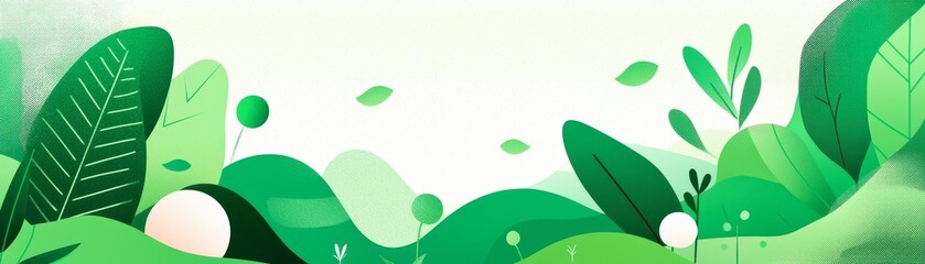 Fototapeta premium Explore the vibrant world of nature through lush green landscapes and abstract elements