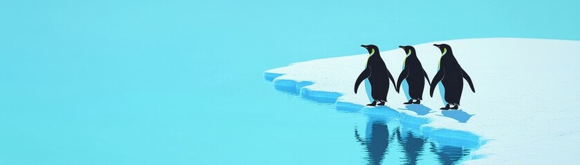 Obraz premium Explore the playful world of penguins a journey into their icy habitat and social dynamics