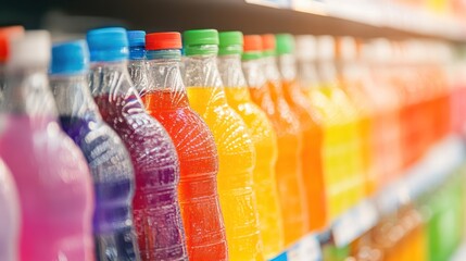 Colorful Bottles on a Shelf