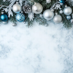 Wintery Blue and Silver Christmas Decorations