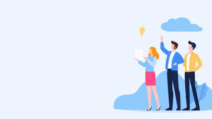 Obraz premium Creative team collaborates to generate innovative ideas for business growth and success