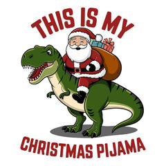 trex santa Christmas pajama vector t-shirt design © NHL Studio