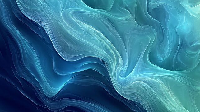 Abstract flowing patterns in shades of blue and green, creating a serene, dreamy atmosphere.