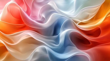 Obraz premium Vibrant Fluid Wave Abstract 3D Background with Dynamic Shapes and Depth
