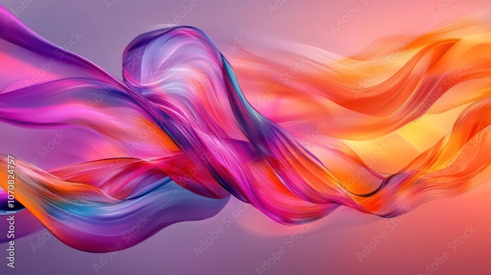 Aufkleber Abstract waves of color flow gracefully, creating a dynamic and vibrant visual experience.