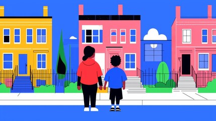 Children explore their neighborhood together fostering community connections and friendships