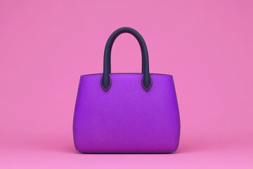 Stylish Purple Handbag on a Soft Pink Background 