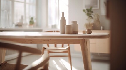 Modern Minimalist Dining Space with Decorative Elements