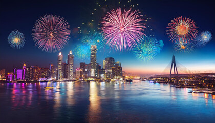 fireworks over the river