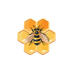 Honeycombs. Honeycombs with a bee. Element for Logo, patterns, ornaments. Honey, herbs.