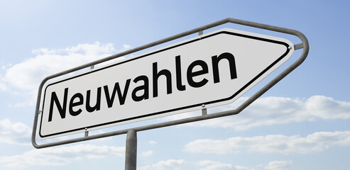 Fototapeta premium Pfeilwegweiser mit der Beschriftung Neuwahlen