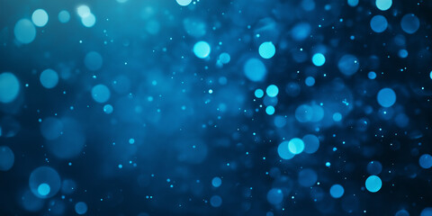 Digital blue glow particle abstract bokeh background with shine and glow blue light balls