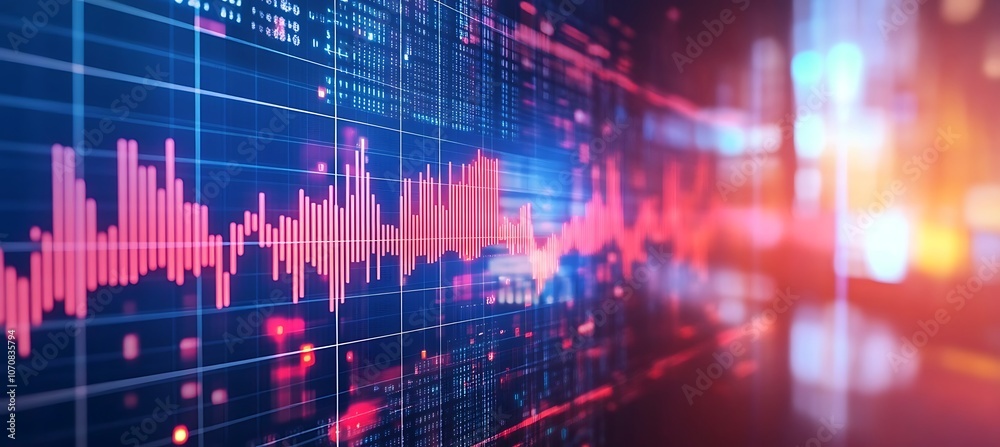 Poster a conceptual image of business data being analyzed with digital charts and graphs floating in the ai