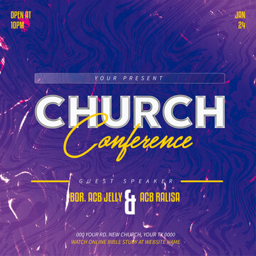 Best Praise Worship Revival Anniversary, Church workshop conference flyer social media post web banner, Vector design church flyer template design	