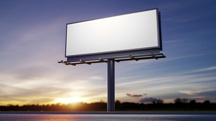 Obraz premium A 3D render illustration of a billboard in open area. The billboard has an empty white screen.