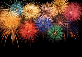 Stunning Display of Fireworks Illuminating the Night Sky