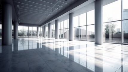 Modern Spacious Interior with Large Windows