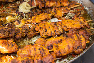 shish kebab on the grill