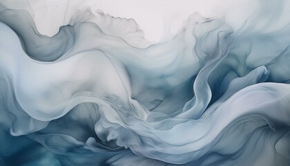 Obraz premium Wispy, delicate smoke trails in shades of grey and blue, flowing vertically from the bottom 