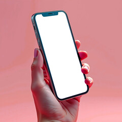 Empty smartphone holding blank screen. Conceptual mockup about technology and communication