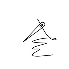 Simple illustration of needle and thread