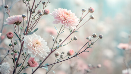 A lovely and subtle floral display - a template for your card.