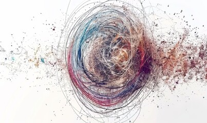 This striking illustration immerses viewers in a world where a quantum processor interacts with swirling entangled particles, illustrating the potential of quantum computing technology