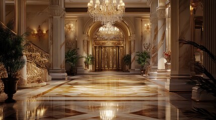 Fototapeta premium Grand Interior Design with Gilded Details