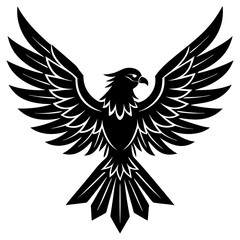 Fototapeta premium Thunderbird vector silhouette on white background