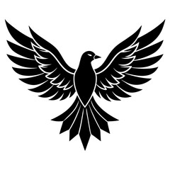 Thunderbird vector silhouette on white background