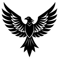 Thunderbird vector silhouette on white background