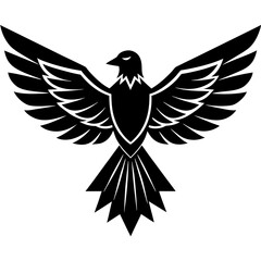 Fototapeta premium Thunderbird vector silhouette on white background