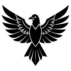 Thunderbird vector silhouette on white background