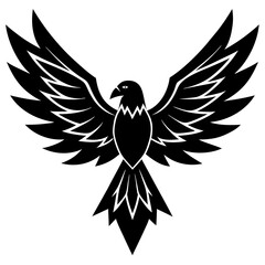 Obraz premium Thunderbird vector silhouette on white background