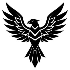 Thunderbird vector silhouette on white background