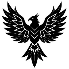 Thunderbird vector silhouette on white background