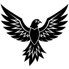 Thunderbird vector silhouette on white background