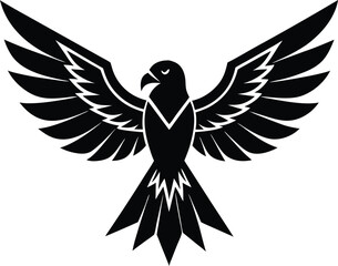 Thunderbird vector silhouette on white background