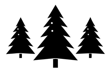 Obraz premium Christmas trees vector silhouette on white background