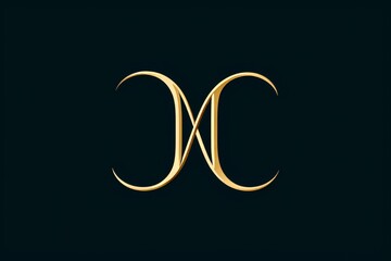 Minimalist emerald green monogram design featuring simple lines and shapes on a clean background