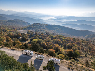 Campers that are wildcamping in Greece.