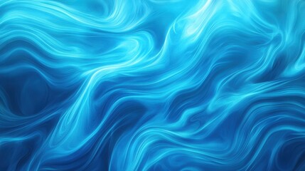 A vibrant abstract illustration showcasing flowing blue waves with smooth, swirling patterns. The design creates a sense of depth and tranquility.