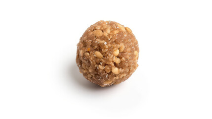 laddu indiaen dessert food on white background, fried balls