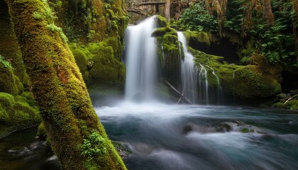 Fototapeta premium mossy hidden waterfall