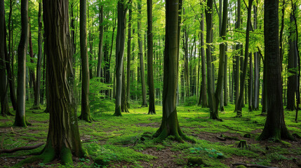 Obraz premium green trees isolated on white background