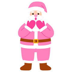 chubby santa claus in pink costume was shock illustration