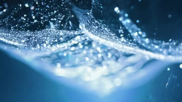Water splash on blue background with slow motion