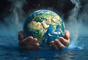 A man holding earth with concern, emphasizing our planet's delicate balance