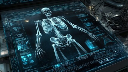 Medical chest X-ray image showing detailed anatomy of lungs and heart, essential diagnostic tool for detecting respiratory and cardiovascular conditions.