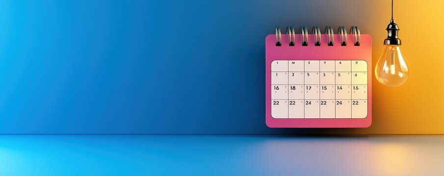 Colorful Digital Calendar Highlighting Goals and Deadlines